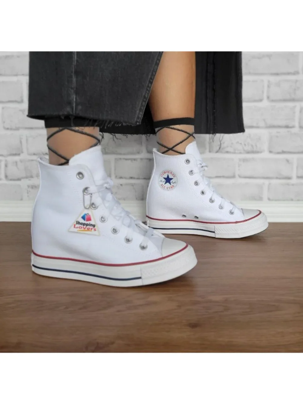 ⭐Converse Chuck Taylor Wedge Platform Sz 8.5 Womens Shoes Sneakers White A11908C - Picture 3 of 8